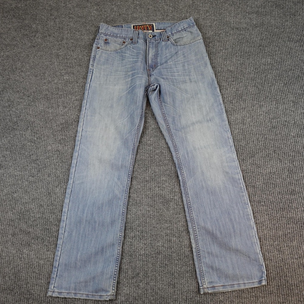 Levis 514 Jeans Mens 32x30 Blue Slim Straight Light Wash Denim Casual Pants